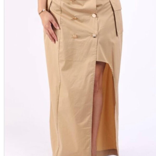 Allure Asymmetric Pockets Maxi Skirt