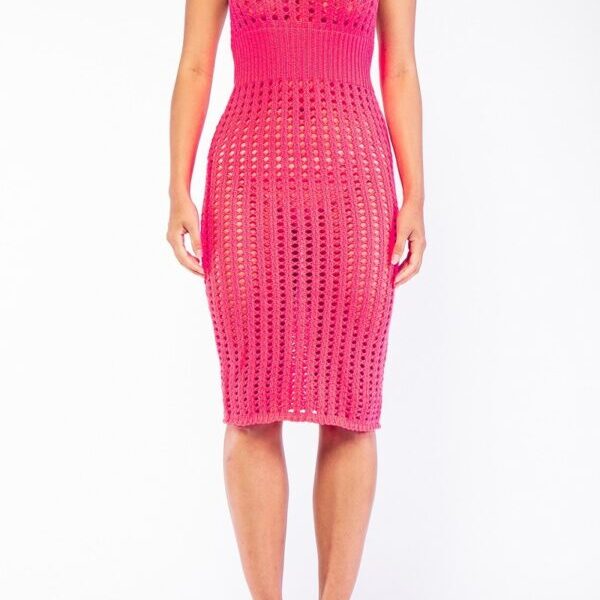 Allure Fuchsia Temptation Crochet Dress