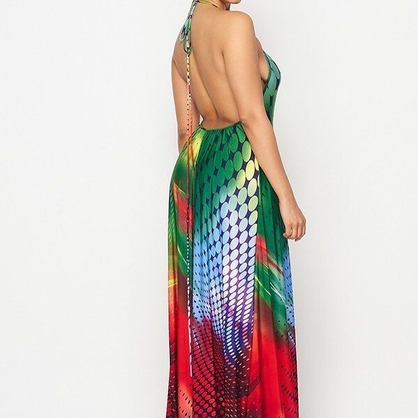 Allure Vibrant Spectrum Maxi Dress