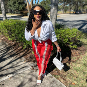 Allure Red Hot Fringed Flare Set