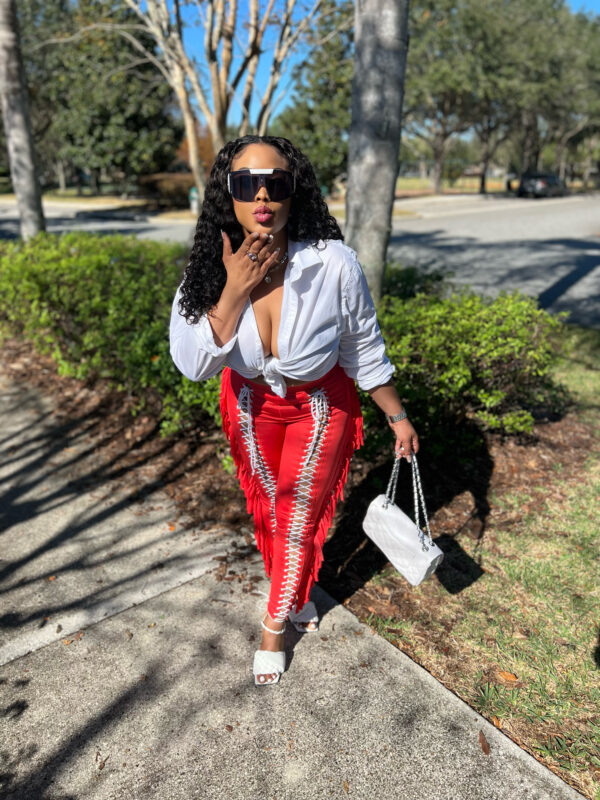 Allure Red Hot Fringed Flare Set