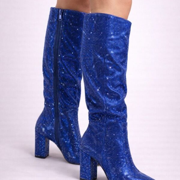 Electric Sapphire Thigh-High Boots