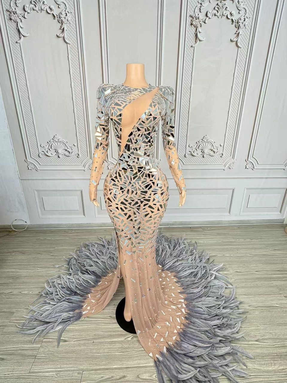 Celestial Shard Feather Couture Gown - Image 4