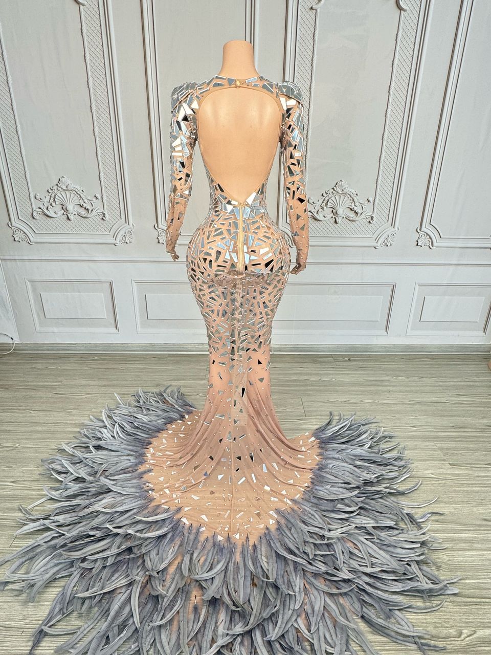 Celestial Shard Feather Couture Gown - Image 5